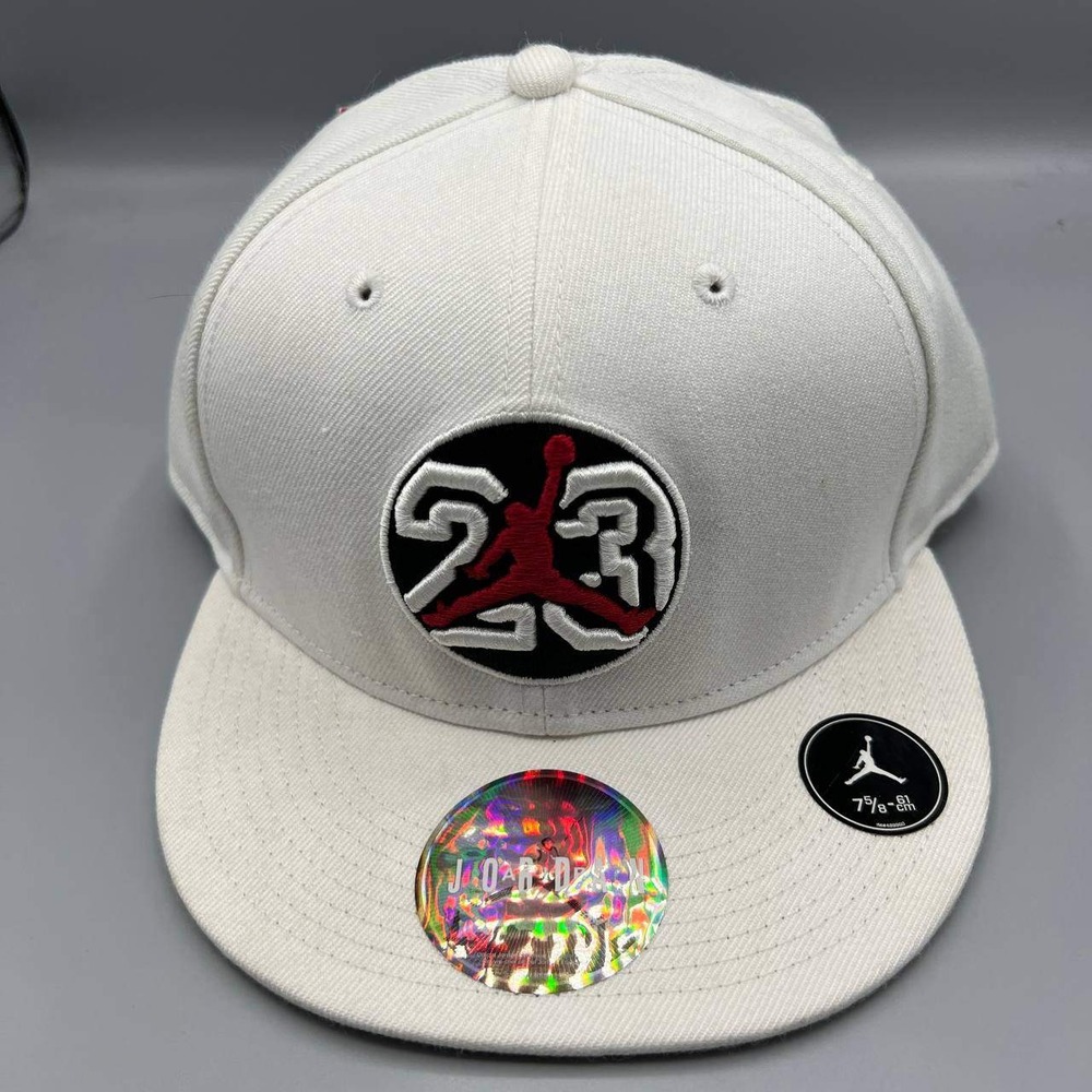 Air Jordan 23 Hat‎ Men 7 5/8 White Embroidered Jumpman Fitted Cap